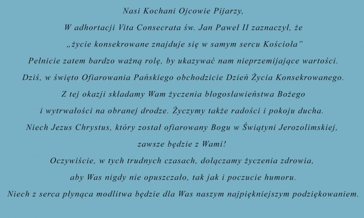 Dzień Życia Konsekrowanego 